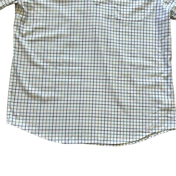 Johnnie-O Polo Shirt Mens Large White Blue Purple Plaid Prep-Formance Stretch - Picture 6 of 14